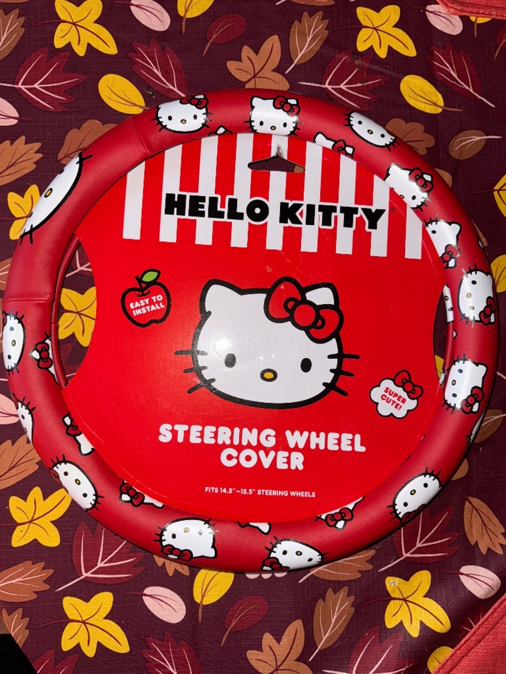Hello Kitty Faux Leather Steering wheel cover